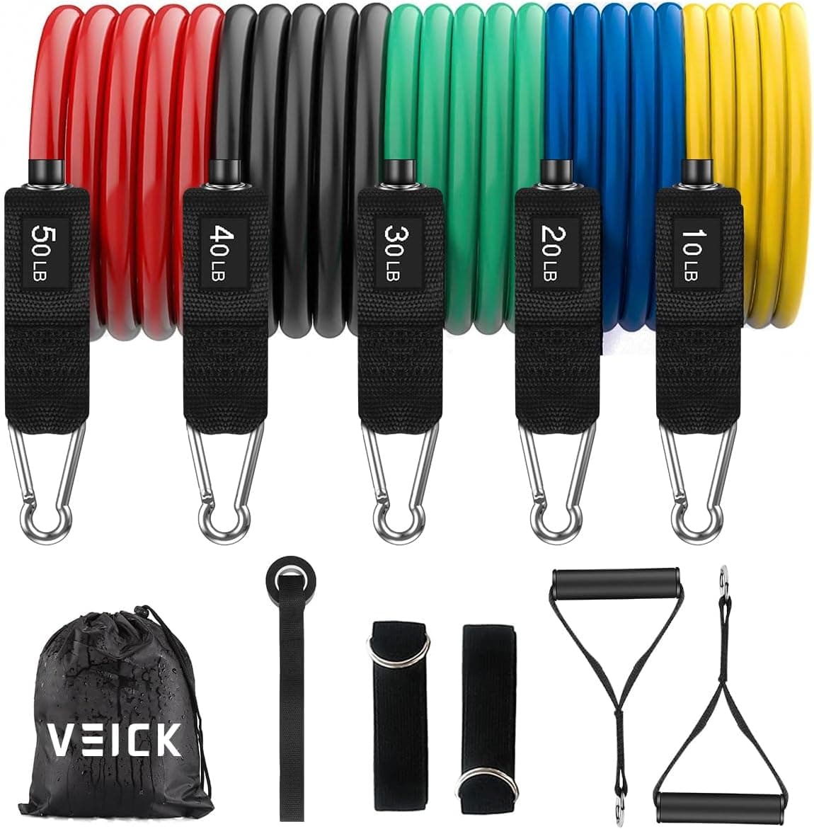 Workout bands with handles
